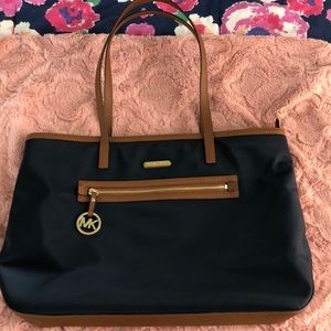 Navy Michael Kors Canvas Tote